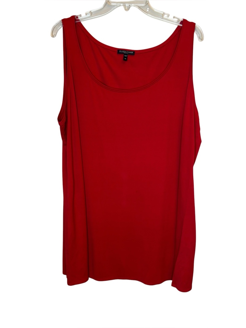 Eileen Fisher Woman 100% Silk Red Tank Top 3X Plus Quiet Luxury Minimal Capsule